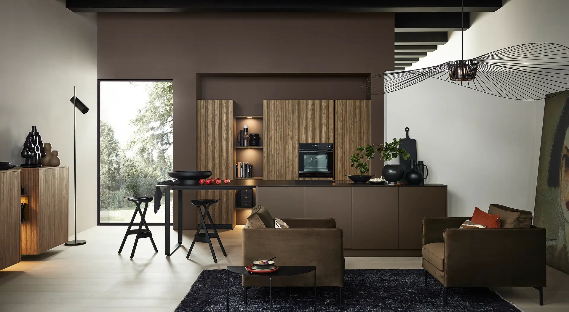 Greeploos ARTLINE___Stripe_Wood_Choco___SOFT_LACK___Sepiabraun