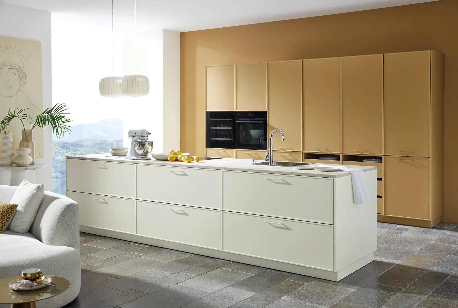 Modern EVORA_LACK_Caramel_softmatt___Magnolia_softmatt