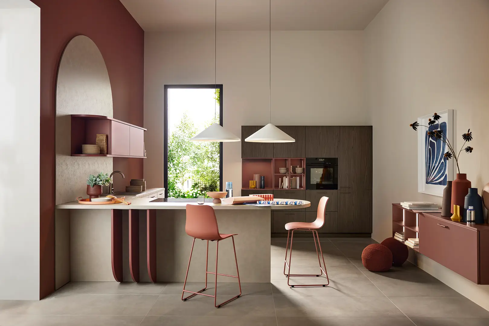 Modern SOFT_LACK___Hennarot_softmatt___LEAF___Noce_Marone